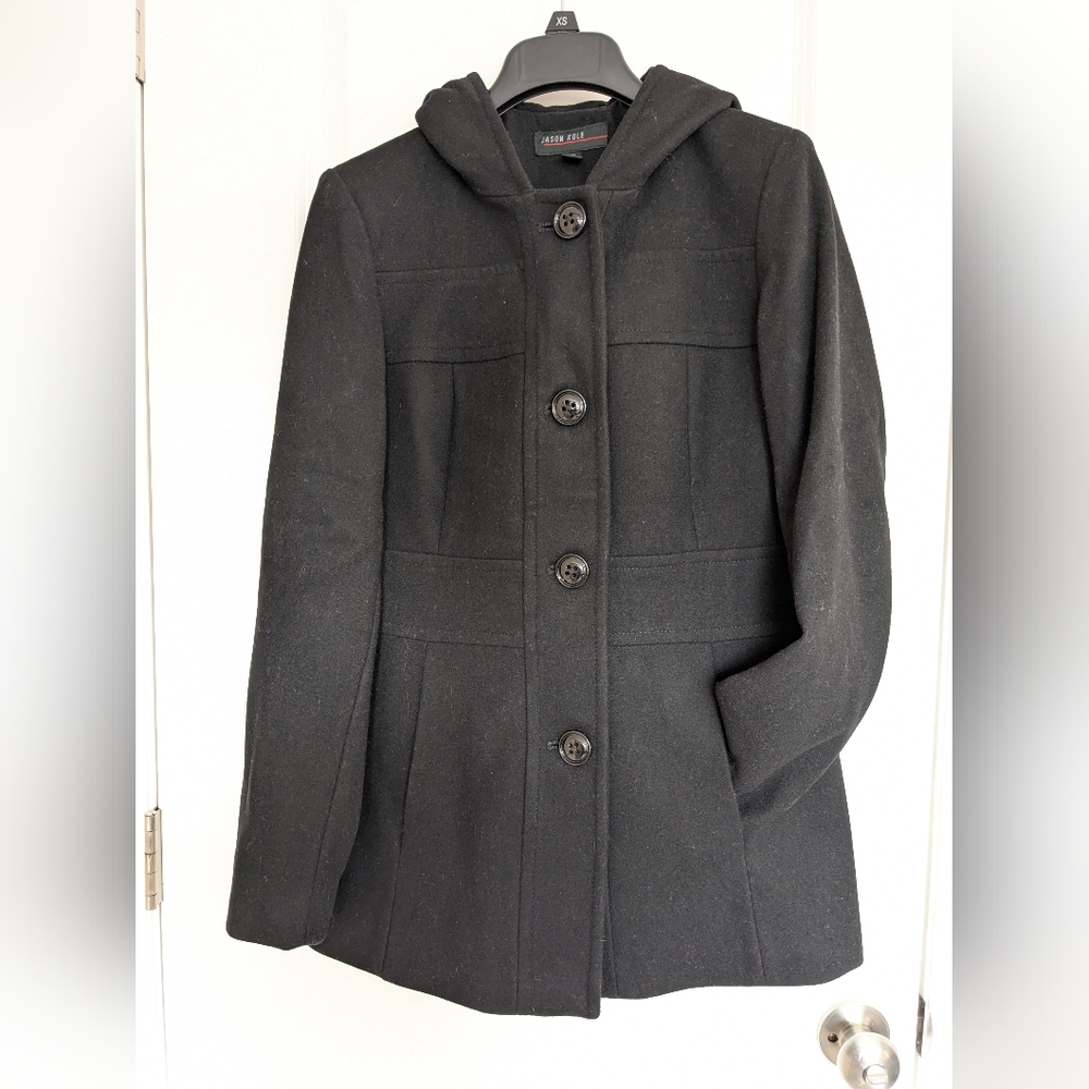 Jason Cole Classic Black Pea Coat for Women Used XS